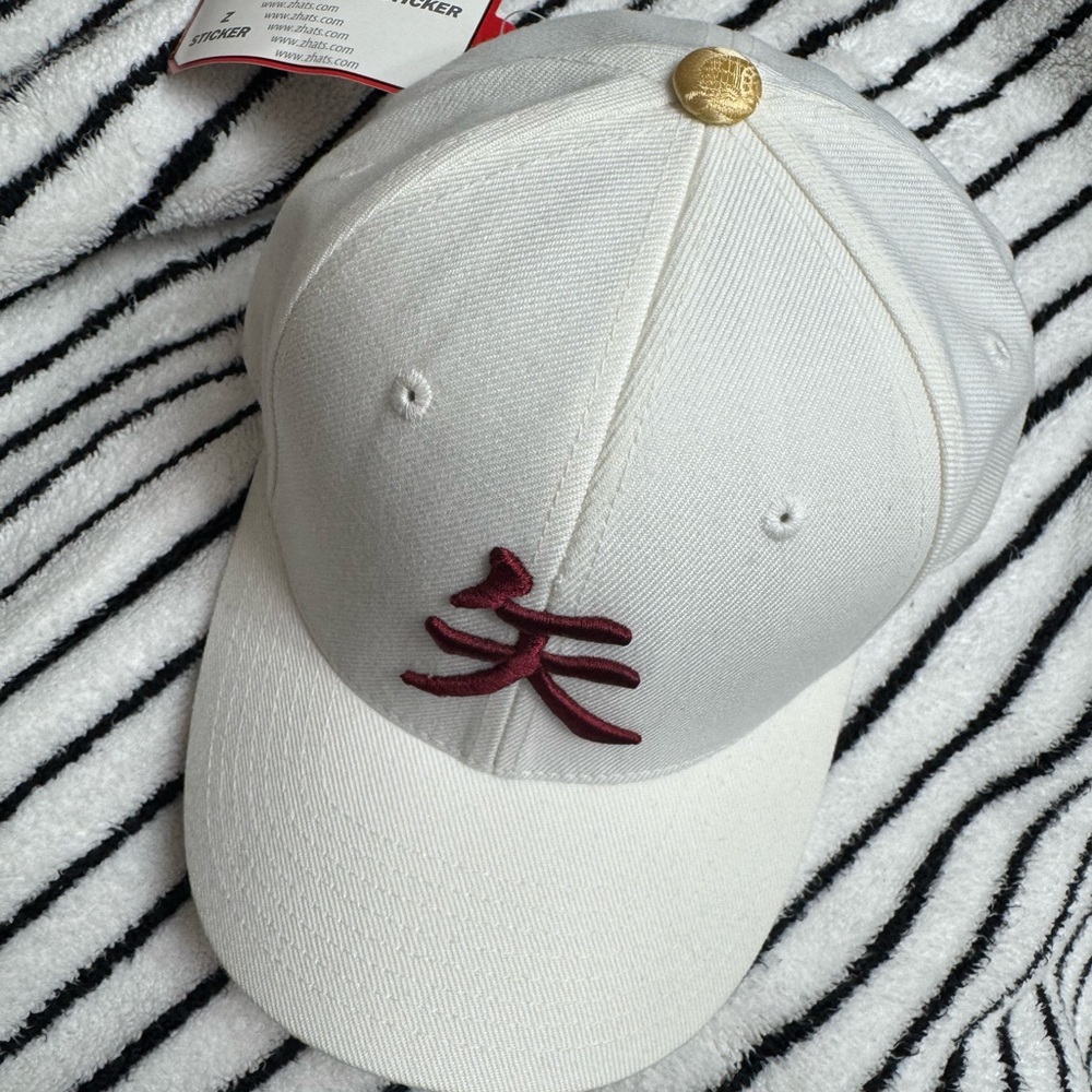 NWT State Seminoles Cap/Hat. White/Garnet Red with unique gold brocade $Firm$